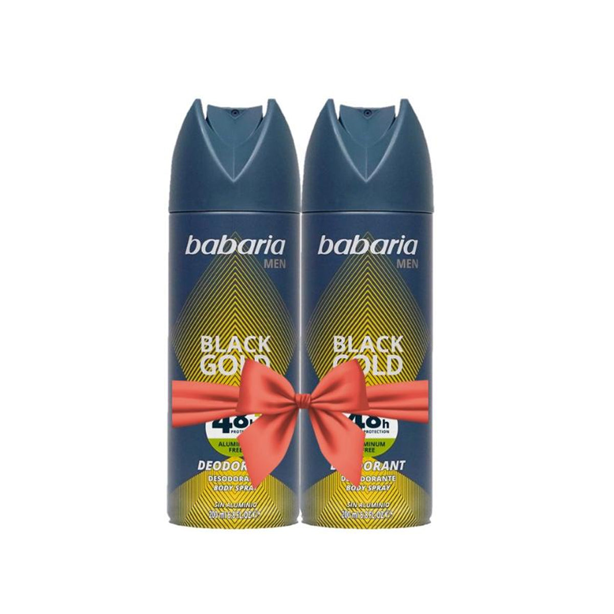 Babaria Body Spray Deodorant Black Gold Men 2 x 200ml Offer